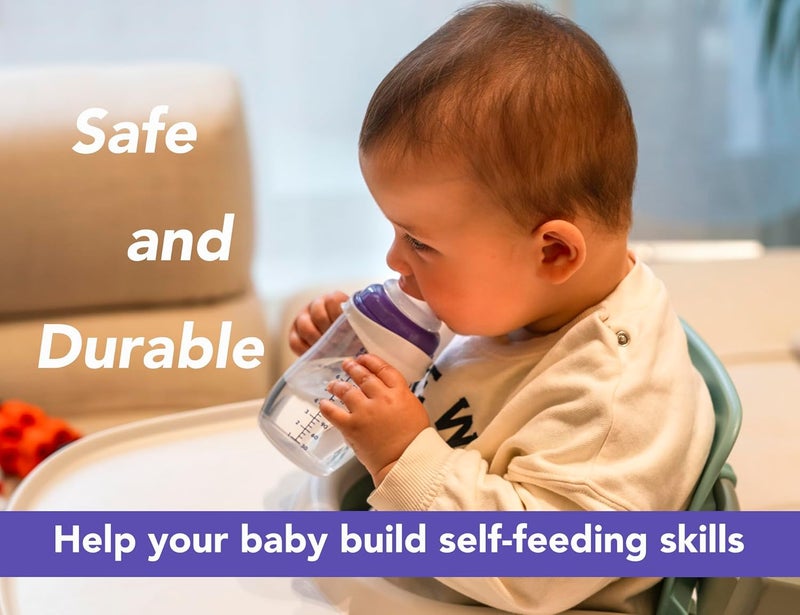 CHUBBIEE Compatible Baby Bottle Handle for Lansinoh 5oz & 8oz Bottles, Easy-Grip, Ergonomic Design for Little Hand, Leak-Proof, Slip-Resistant, BPA-Free, Helps Babies Transition to Independent Drinking, 3-Pack - Image 4